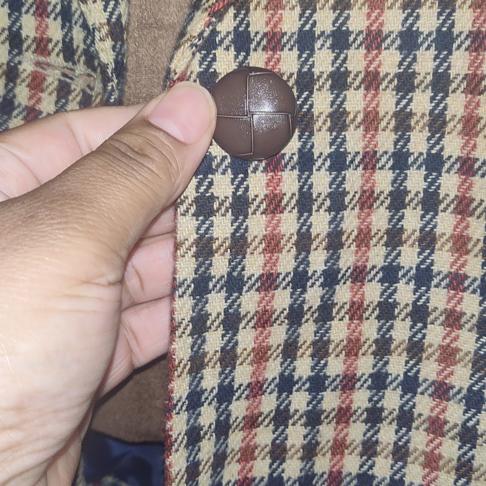 Ralph Lauren Plaid Blazer with Brown Collar - Picture 8 of 9